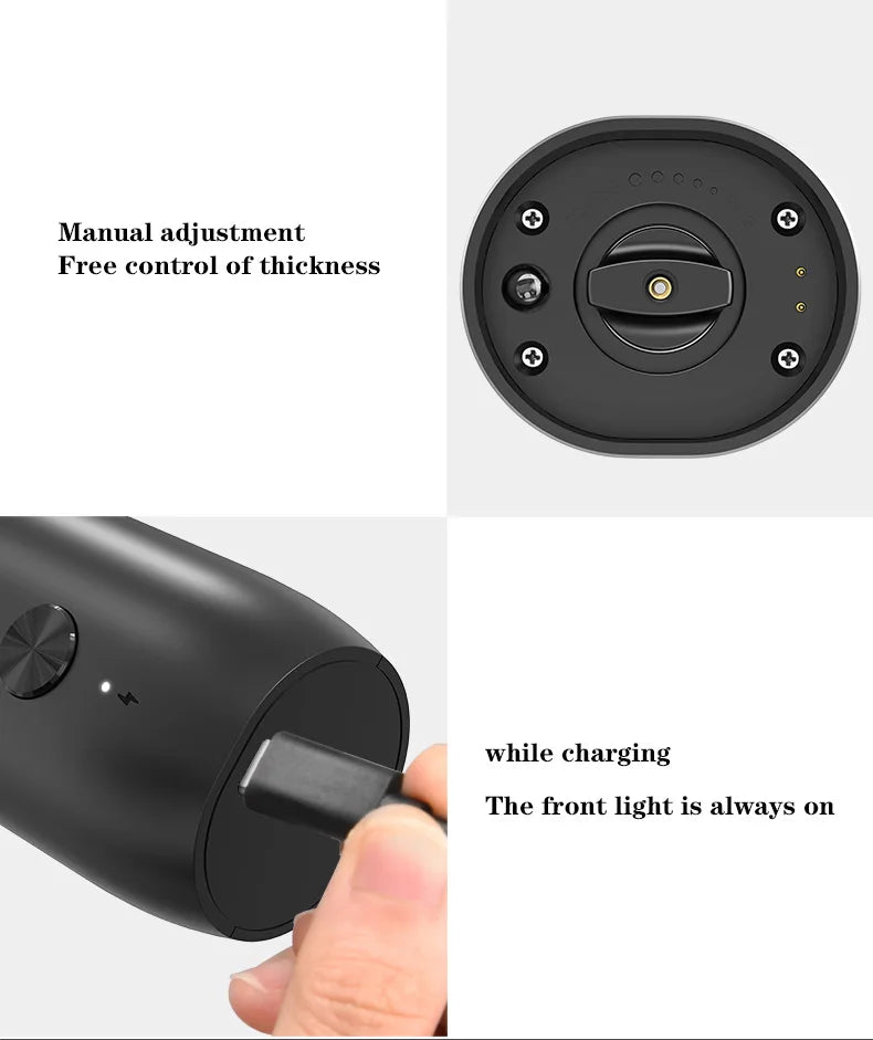 Electric Salt and Pepper Grinder Set with Charging Base and LED Light Adjustable Coarseness Automatic Spice Herb Mill - Freshleen