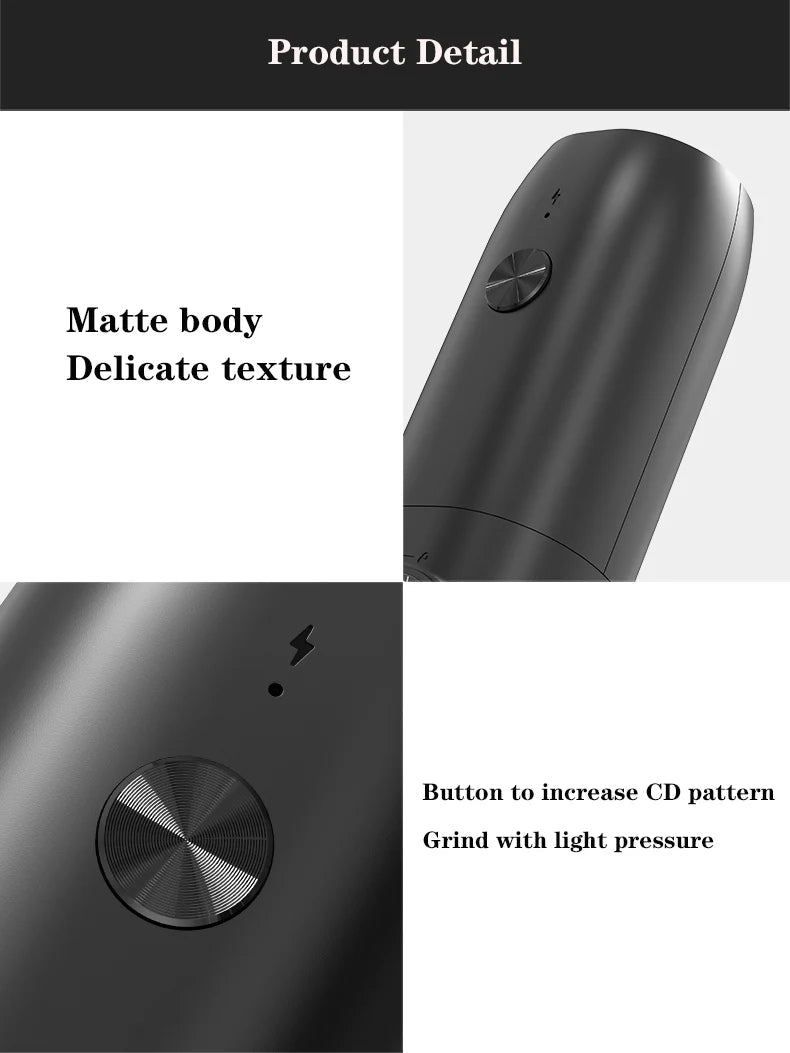 Electric Salt and Pepper Grinder Set with Charging Base and LED Light Adjustable Coarseness Automatic Spice Herb Mill - Freshleen