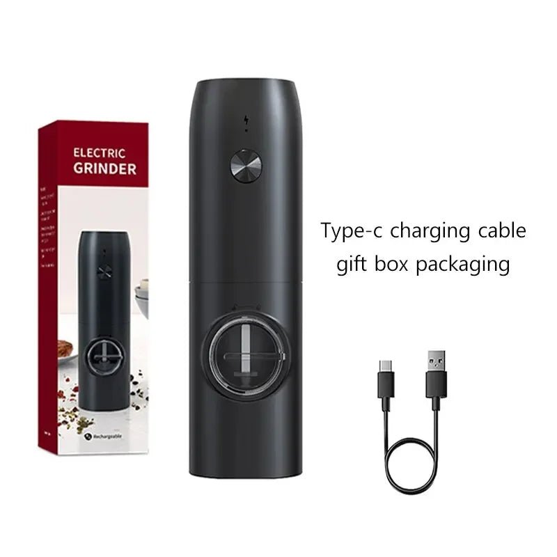 Electric Salt and Pepper Grinder Set with Charging Base and LED Light Adjustable Coarseness Automatic Spice Herb Mill - Freshleen