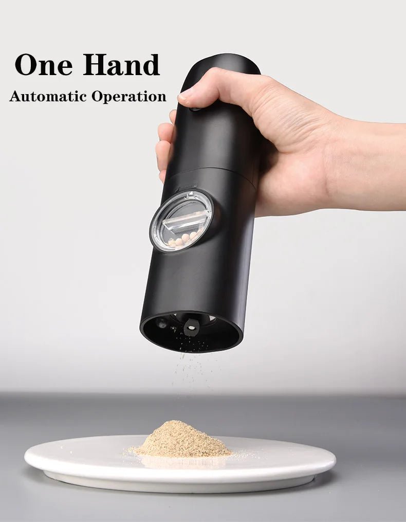 Electric Salt and Pepper Grinder Set with Charging Base and LED Light Adjustable Coarseness Automatic Spice Herb Mill - Freshleen