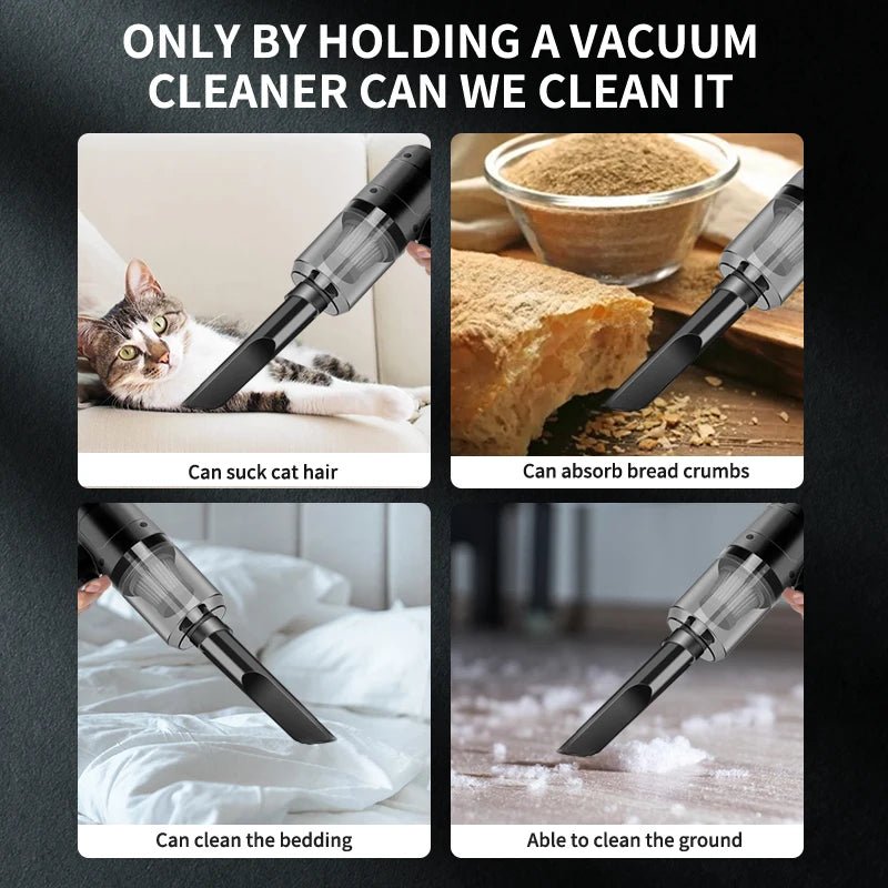 Handheld Car Vacuum Cleaner, 15000PA Portable Cordless, Dual use of blowing and suctionMulti - Nozzles, for Car, Home, Pet, Office - Freshleen