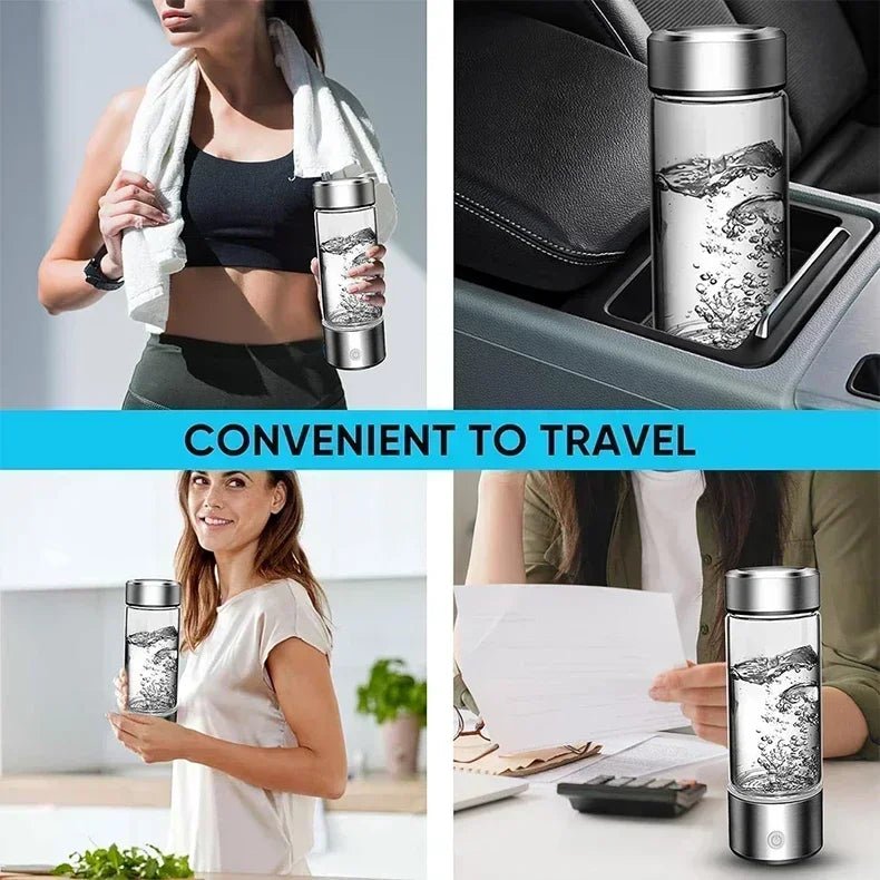 Hydrogen - Rich Water Cup Electric Hydrogen Rich Water Generator Bottle Titanium Quality Filter Portable Antioxidant Lonizer 420ml - Freshleen