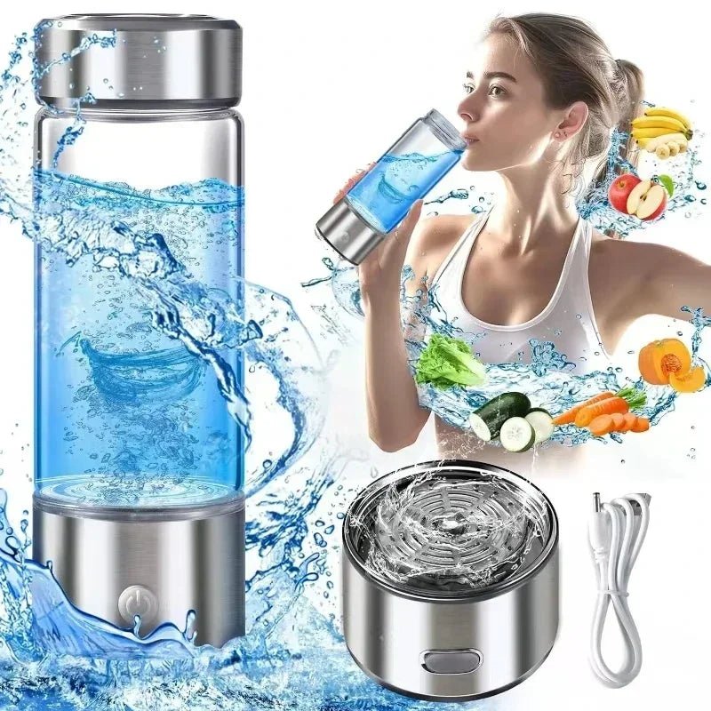 Hydrogen - Rich Water Cup Electric Hydrogen Rich Water Generator Bottle Titanium Quality Filter Portable Antioxidant Lonizer 420ml - Freshleen