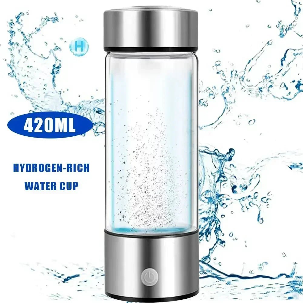 Hydrogen - Rich Water Cup Electric Hydrogen Rich Water Generator Bottle Titanium Quality Filter Portable Antioxidant Lonizer 420ml - Freshleen