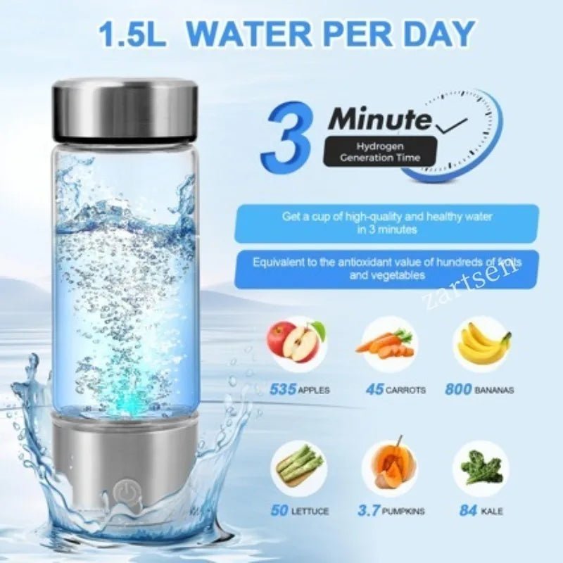 Hydrogen - Rich Water Cup Portable Electric Hydrogen Rich Water Generator Bottle Titanium Quality Filter Healthcare Water Cup USB - Freshleen