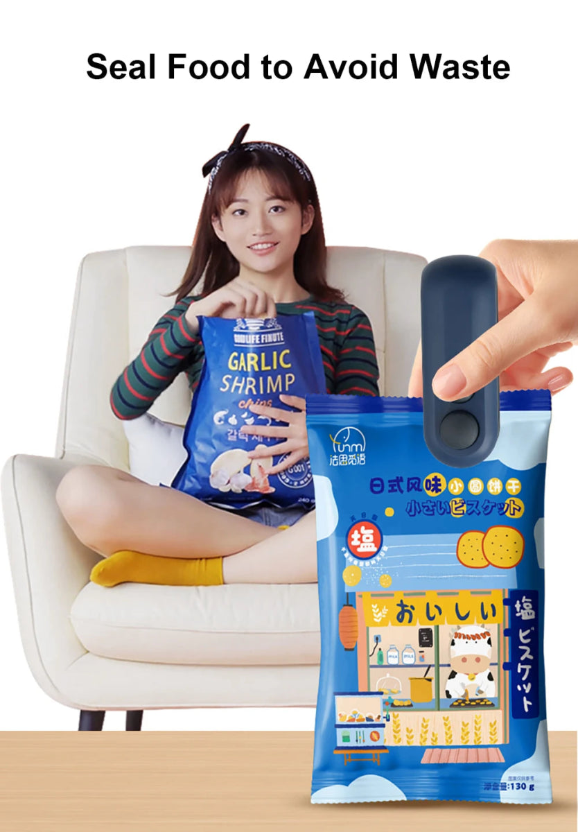 Mini Heat Bag Sealing Machine Package Sealer Bags Plastic Food Sealer Clip Bag Handheld Sealer Food Packaging Heat Sealer - Freshleen