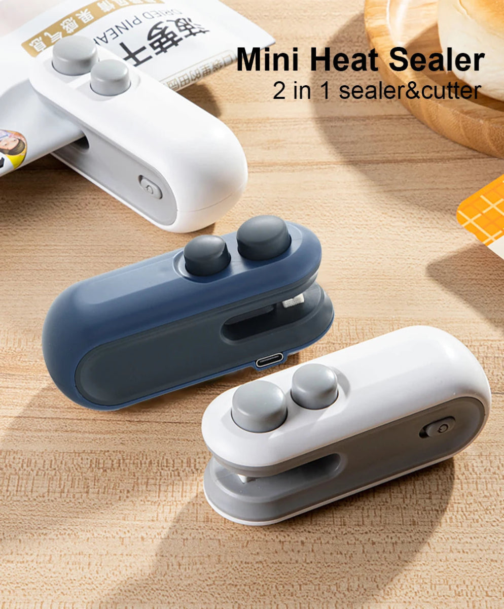 Mini Heat Bag Sealing Machine Package Sealer Bags Plastic Food Sealer Clip Bag Handheld Sealer Food Packaging Heat Sealer - Freshleen