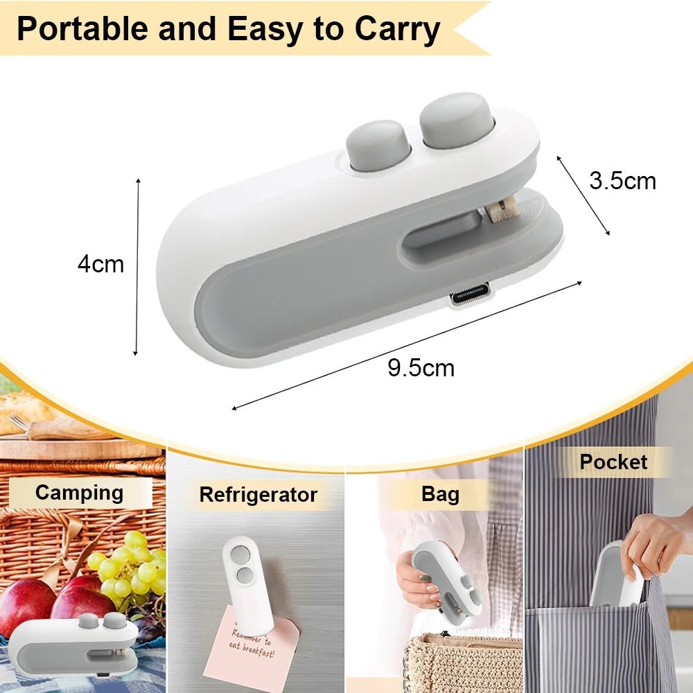Mini Heat Bag Sealing Machine Package Sealer Bags Plastic Food Sealer Clip Bag Handheld Sealer Food Packaging Heat Sealer - Freshleen