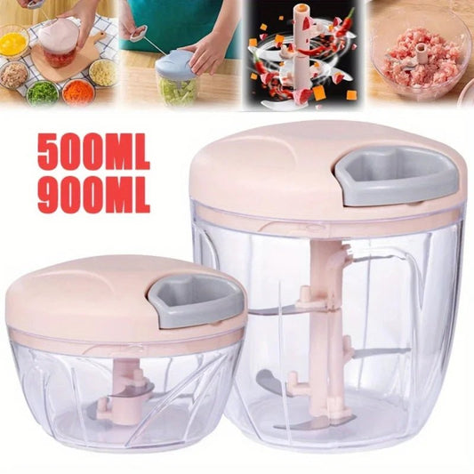 Multifunctional 500/900ML Hand Chopper Manual Rope Food Processor Silcer Shredder Salad Maker Garlic Onion Cutter - Freshleen