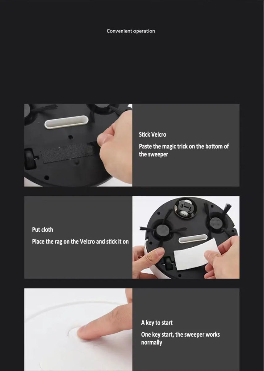 NEW USB Sweeping Robot Vacuum Cleaner Mopping 3 In 1 Smart Wireless 1500Pa Dragging Cleaning Sweep Floor for Home Office - Freshleen