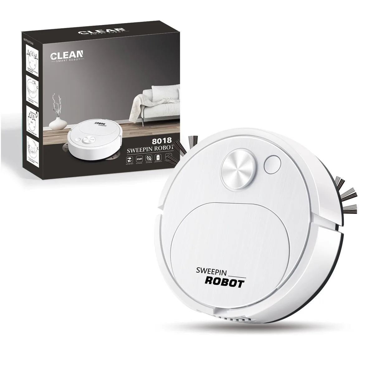 NEW USB Sweeping Robot Vacuum Cleaner Mopping 3 In 1 Smart Wireless 1500Pa Dragging Cleaning Sweep Floor for Home Office - Freshleen