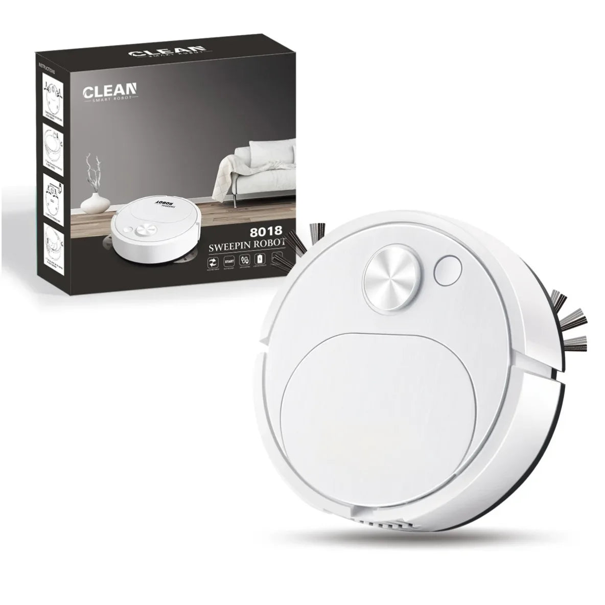 NEW USB Sweeping Robot Vacuum Cleaner Mopping 3 In 1 Smart Wireless 1500Pa Dragging Cleaning Sweep Floor for Home Office - Freshleen