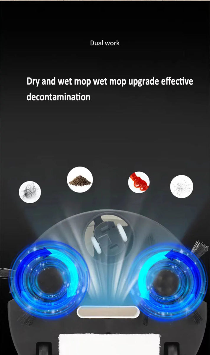 NEW USB Sweeping Robot Vacuum Cleaner Mopping 3 In 1 Smart Wireless 1500Pa Dragging Cleaning Sweep Floor for Home Office - Freshleen