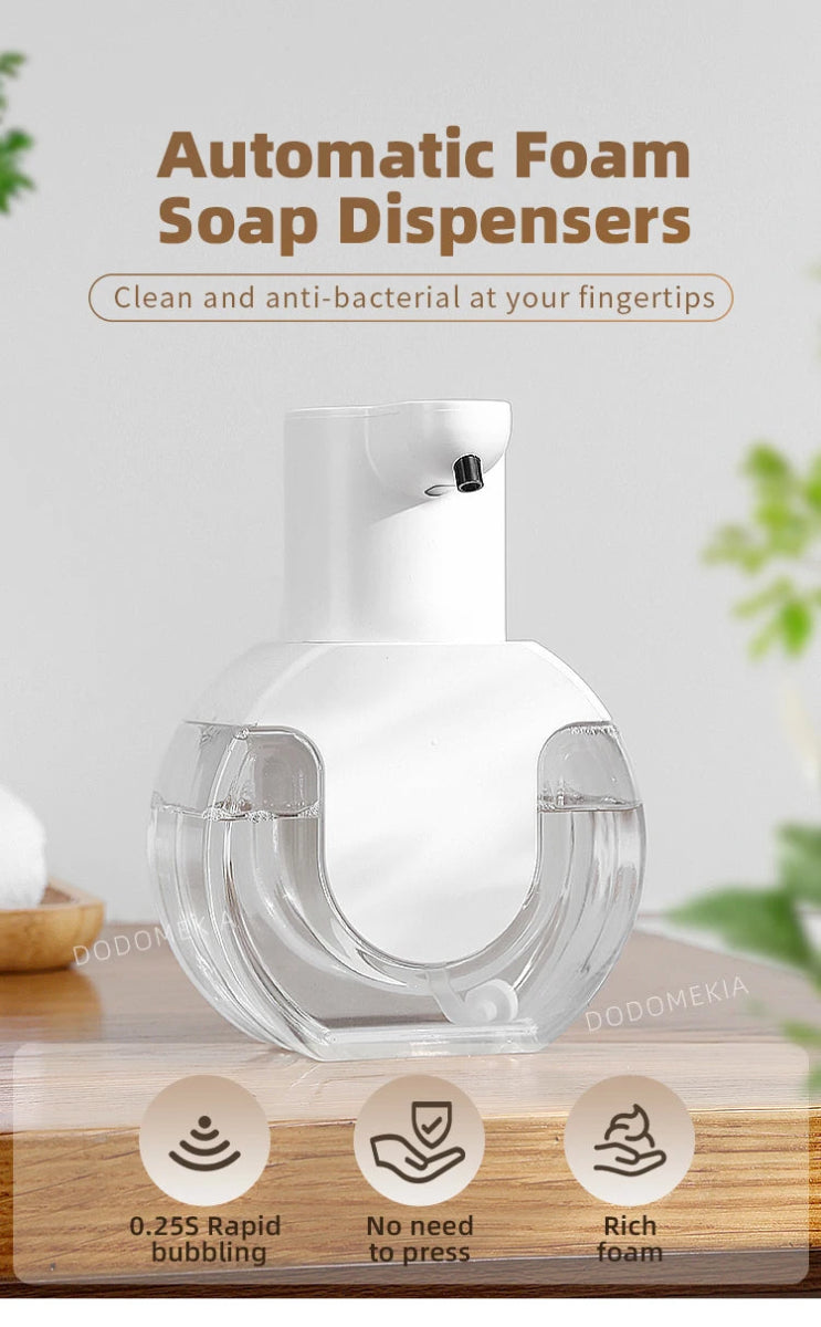 New Wall Mounted Automatic Soap Dispenser Foam Smart Hand Washing Machine 420ml Liquid Rechargeable Bathroom Induction Sensor - Freshleen