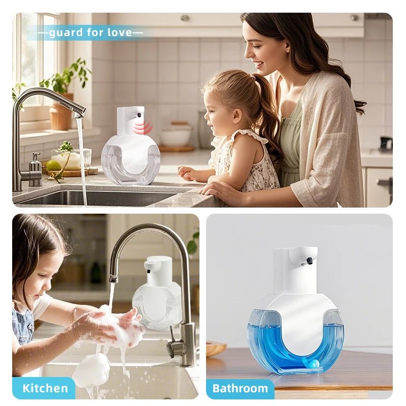 New Wall Mounted Automatic Soap Dispenser Foam Smart Hand Washing Machine 420ml Liquid Rechargeable Bathroom Induction Sensor - Freshleen