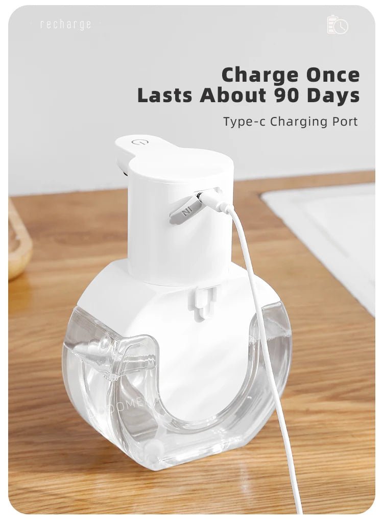New Wall Mounted Automatic Soap Dispenser Foam Smart Hand Washing Machine 420ml Liquid Rechargeable Bathroom Induction Sensor - Freshleen