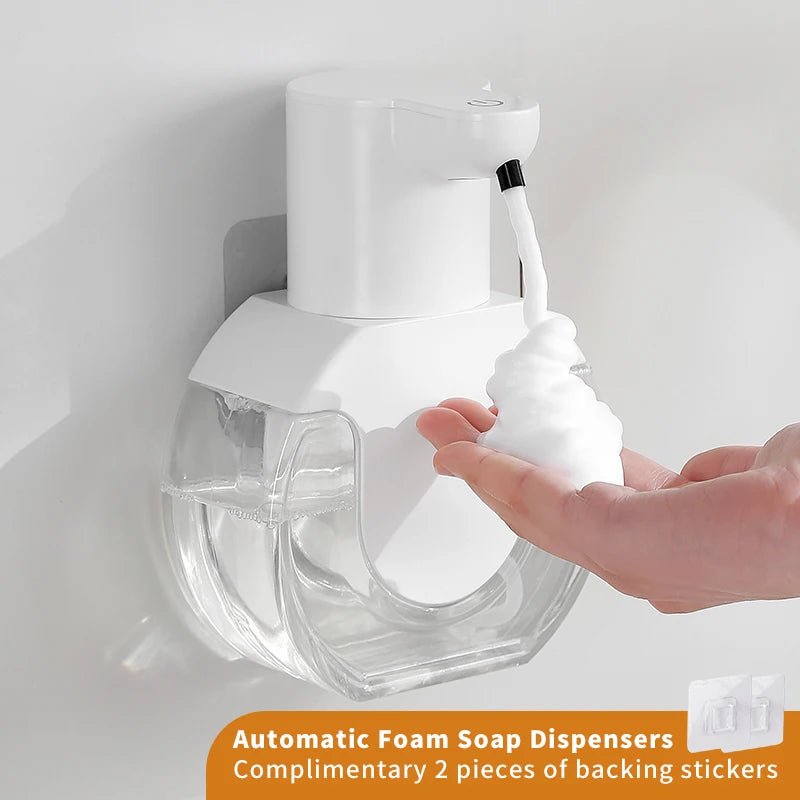 New Wall Mounted Automatic Soap Dispenser Foam Smart Hand Washing Machine 420ml Liquid Rechargeable Bathroom Induction Sensor - Freshleen