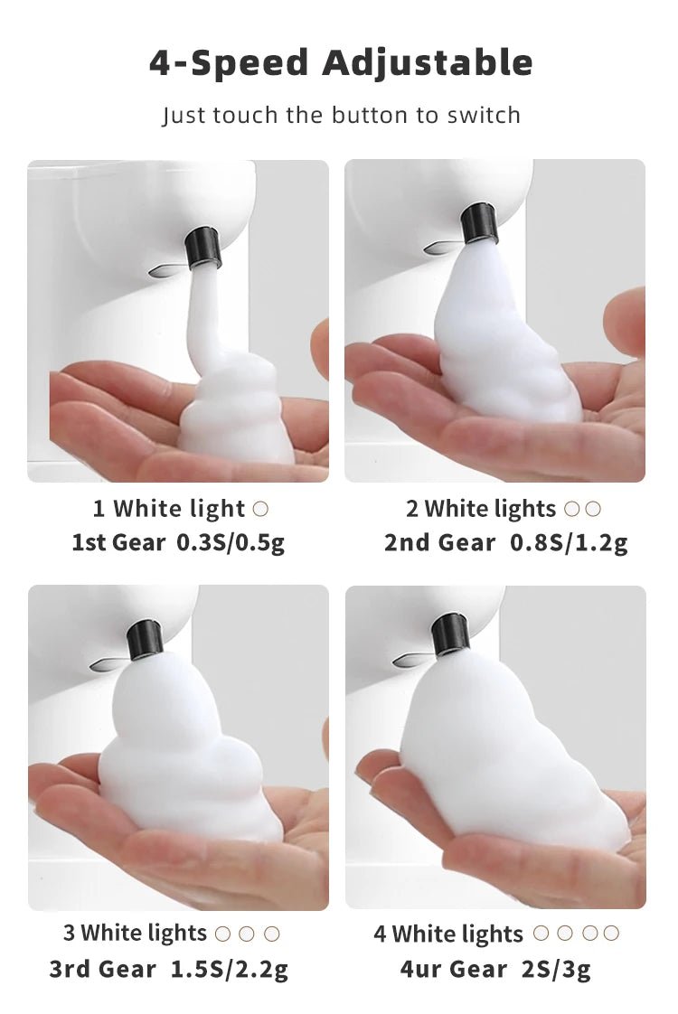 New Wall Mounted Automatic Soap Dispenser Foam Smart Hand Washing Machine 420ml Liquid Rechargeable Bathroom Induction Sensor - Freshleen