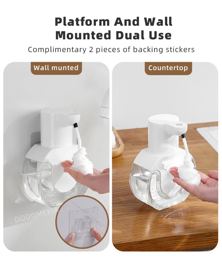 New Wall Mounted Automatic Soap Dispenser Foam Smart Hand Washing Machine 420ml Liquid Rechargeable Bathroom Induction Sensor - Freshleen
