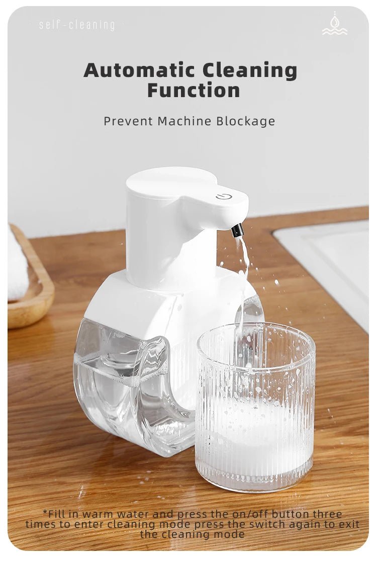 New Wall Mounted Automatic Soap Dispenser Foam Smart Hand Washing Machine 420ml Liquid Rechargeable Bathroom Induction Sensor - Freshleen