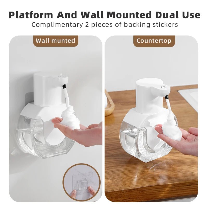 New Wall Mounted Automatic Soap Dispenser Foam Smart Hand Washing Machine 420ml Liquid Rechargeable Bathroom Induction Sensor - Freshleen