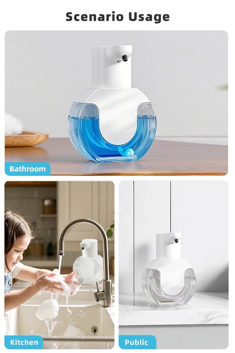 New Wall Mounted Automatic Soap Dispenser Foam Smart Hand Washing Machine 420ml Liquid Rechargeable Bathroom Induction Sensor - Freshleen