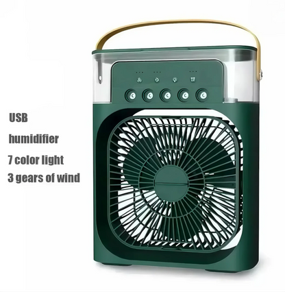 Portable 3‑in‑1 Air Cooler with LED Night Light & Humidifier – Mini Desktop Fan - Freshleen