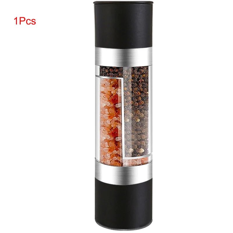 Salt and Pepper Grinder 2 in 1 Manual Stainless Steel Salt Pepper Mills with Adjustable Ceramic Grinding Spice Mill Kitchen Tool - Freshleen