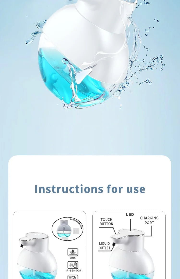 Smart Automatic Soap Foam Dispenser and Gel Bathroom Washing Hand liquid detergent Machine Wall Panels Mounted USB Rechargeable - Freshleen