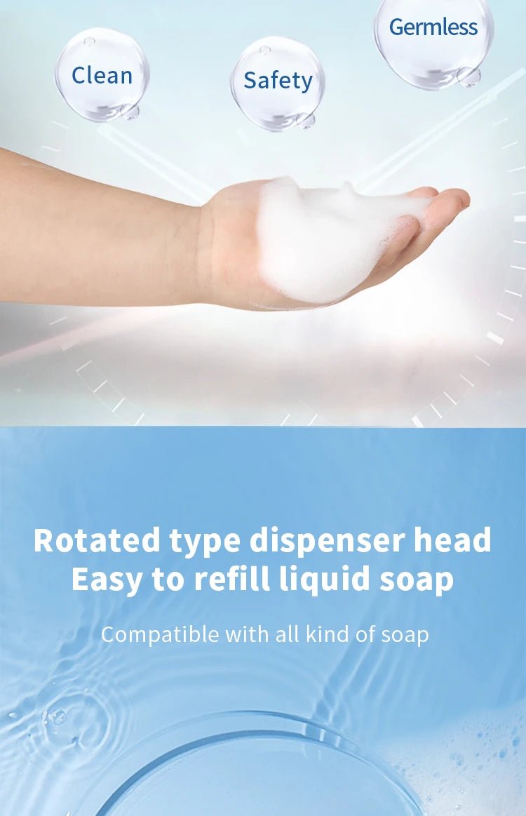 Smart Automatic Soap Foam Dispenser and Gel Bathroom Washing Hand liquid detergent Machine Wall Panels Mounted USB Rechargeable - Freshleen