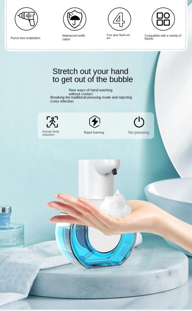 Best Touchless Soap Dispenser mounted on a bathroom wall, featuring a 420ml capacity and motion sensor.